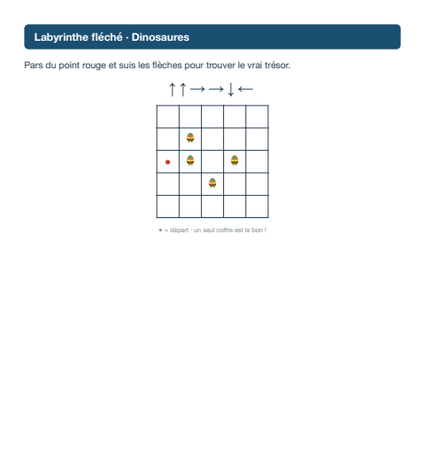Labyrinthe fléché · Dinosaures