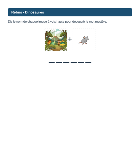 Rébus · Dinosaures