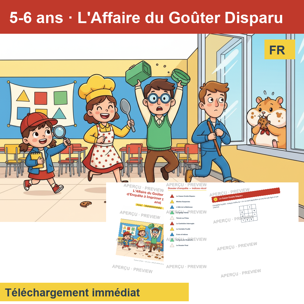 Enquête policière (~30 pages) · L'Affaire du Goûter Disparu 5-6 ans